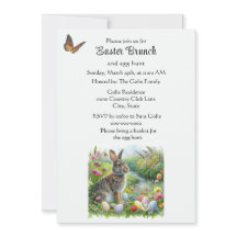 Cute Easter Rabbit and Egg Hunt Holiday