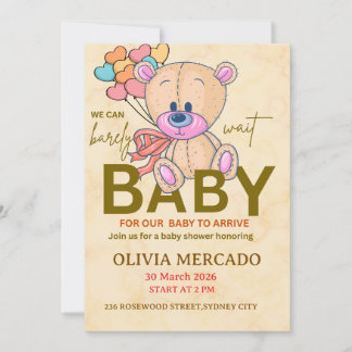 Convites Cute Editable Neutral Baby Shower Invitation