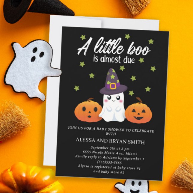 Convites Cute Fantasma Little Boo Quase Chegando Chuveiro d (Criador carregado)