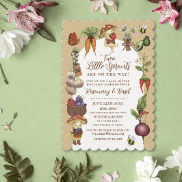 Convites Cute Farmers Market Theme Twin Couples Baby Shower