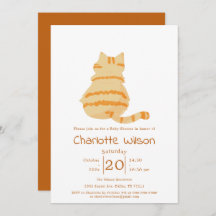 Cute Fat Orange Cat Baby Shower