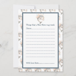 Convites Cute Floral Dolphin Baby Shower