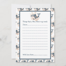 Convites Cute Floral Whale Baby Shower