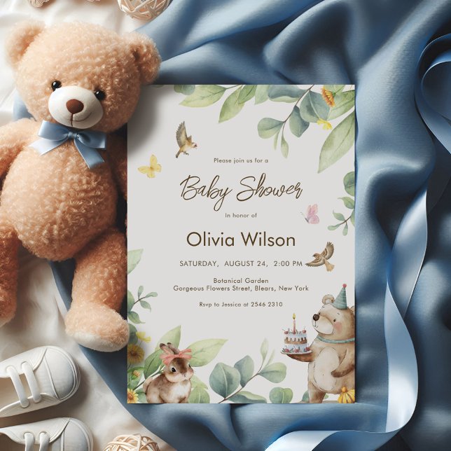 Convites Cute Forest Animals (Criador carregado)