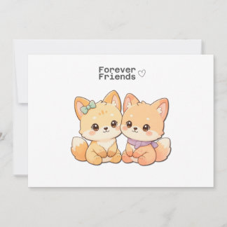 Convites Cute Fox Forever Friends – Best Friend Card