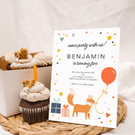 Convites Cute Fox Modern Children's Birthday