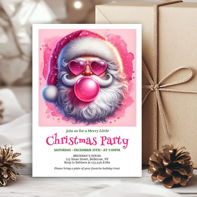 Convites Cute Funny Santa Heart Glasses Christmas Invites (Cute Funny Santa Heart Glasses Christmas Invitation

)