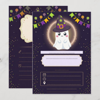 Convites Cute Ghost Halloween Party Invitation for Kids