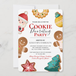 Convites Cute Gingerbread Christmas Cookie Decorating Party