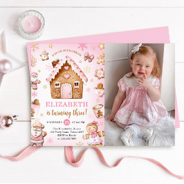 Convites Cute Gingerbread House Girl Birthday Photo