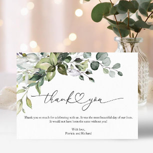 Convites Cute Greenery Caligrafia Agradecimento de Noivado