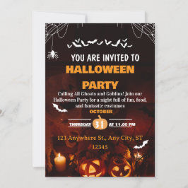 Convites Cute Halloween Costume Party Invitation Card