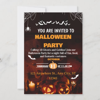 Convites Cute Halloween Costume Party Invitation Card