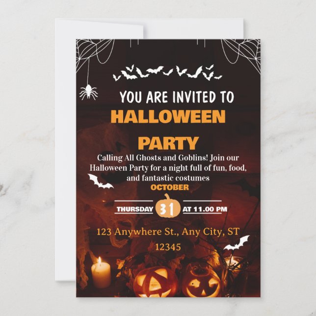 Convites Cute Halloween Costume Party Invitation Card (Frente)