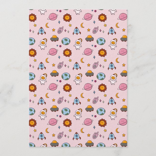 Convites Cute Hand-drawn Little Planet (Frente)