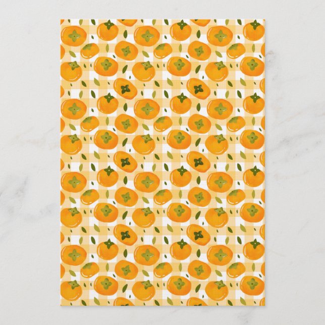 Convites Cute Hand-Drawn Persimmons Seamless Pattern (Frente)