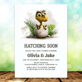 Convites Cute Hatching Soon Dinosaur Baby Shower Invitation