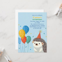 Convites Cute Hedgehog Birthday Party Invitation