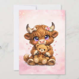 Convites Cute Highland Cow Baby Shower Invitation