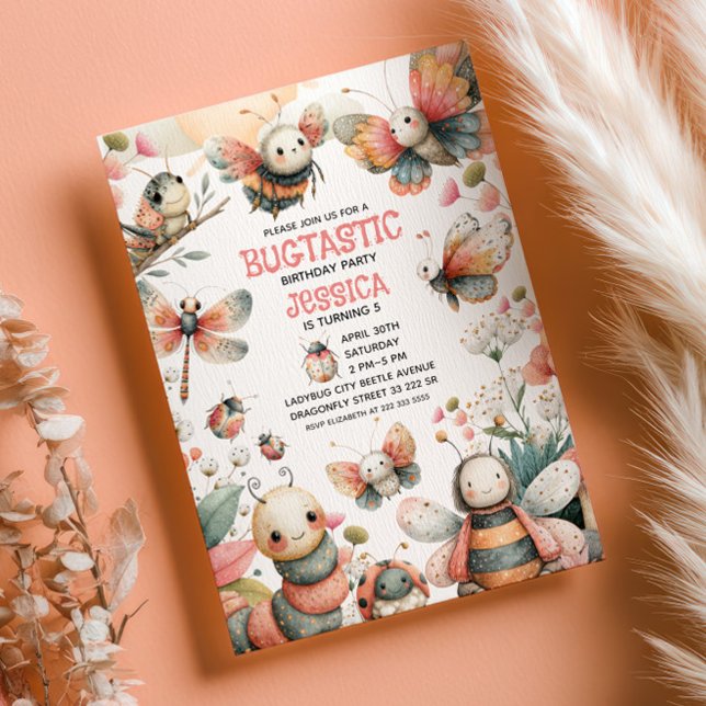 Convites Cute Insetos Festa Festiva Bugtastica (Criador carregado)