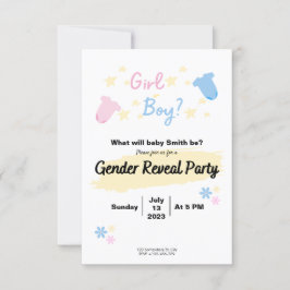 Convites Cute Invitation Gender Reveal