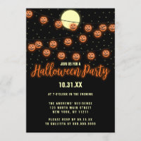 Cute Jack O' Lanterna Andando Festa de Halloween
