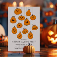 Cute Jack O'lantern Pumpkin Esculpindo o Dia das B