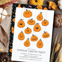 Cute Jack O'lantern Pumpkin Esculpindo o Dia das B