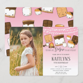 Convites Cute Kawaii S'mores Camping Bonfire Foto de Aniver