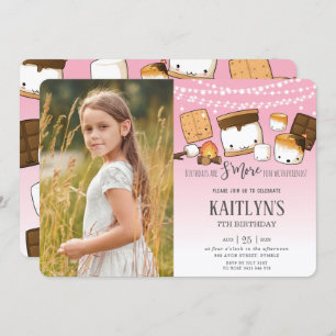Convites Cute Kawaii S'mores Camping Bonfire Foto de Aniver