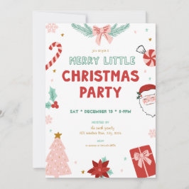 Convites Cute Kids Merry Little Christmas Party Invitations