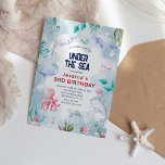 Convites Cute Kids Watercolor embaixo da Festa de aniversár<br><div class="desc">Convide a família e amigos para o seu evento com este belo convite para aniversários de criança do tema "Sob o Mar". Design apresenta ilustrações aquáticas de uma tartaruga, peixes-estrela, baleia, polvo, tubarão, peixe-geleia, caracóis e folhagem oceânica. Este convite é perfeito para festas de aniversário de praia, verão e piscina....</div>