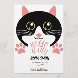 Convites Cute Kitty Baby Arrival Announcement