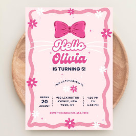 Convites Cute Kitty Birthday Invitation, Editable Kitty Bir