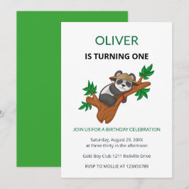 Convites Cute Koala Wild Animal Kids First Birthday Invitat