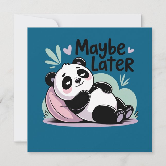 Convites Cute Lazy Panda – “Maybe Later” Relaxing Panda (Frente)