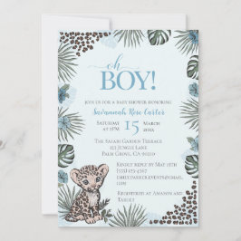 Convites Cute Leopard Safari Boy Baby Shower