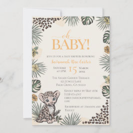 Convites Cute Leopard Safari Gender Neutral Baby Shower