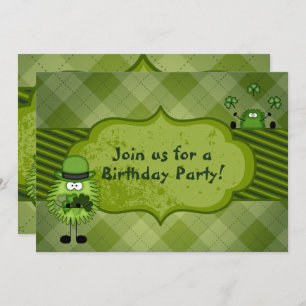 Convites Cute Leprechauns Irlandês Dia de São Patrício Aniv