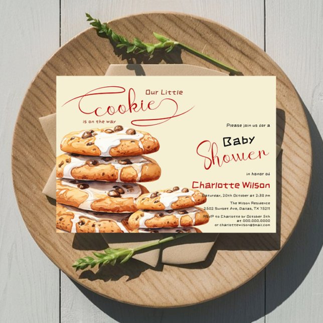 Convites Cute Little Cookie Baby Shower (Criador carregado)