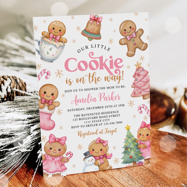 Convites Cute Little Cookie Winter Christmas Baby Shower (Criador carregado)