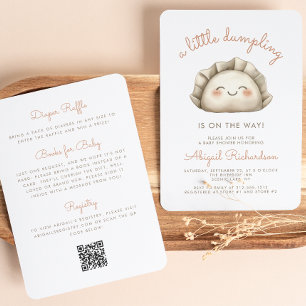 Convites Cute Little Dumpling Código QR Chaveiro Festa de B