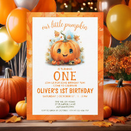 Convites Cute Little Pumpkin Birthday Party Invitation