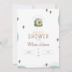 Convites Cute Llama Mexicano Fiesta Theme Chá de fraldas