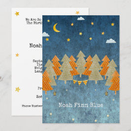 Convites Cute Magical Forest Trees And Stars Card