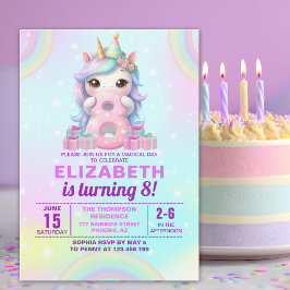 Convites Cute Magical Unicorn8th Birthday – Magical Birthda