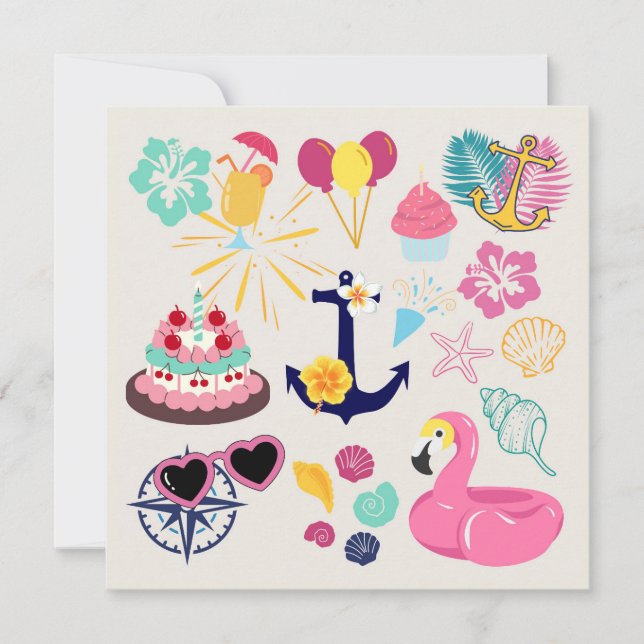 Convites   Cute Nautical Birthday Invitation (Frente)
