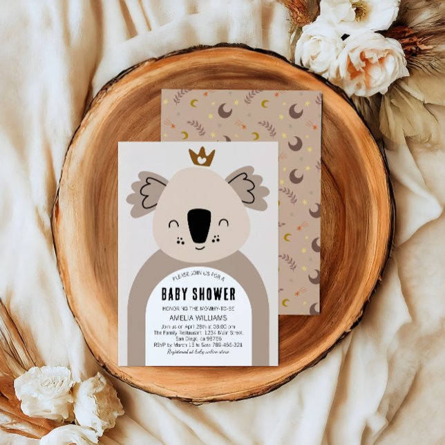 Convites Cute Neutral Koala Boho Baby Shower (Criador carregado)
