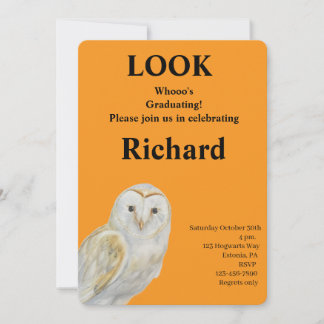 Convites Cute Owl Graduation Invitation  