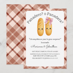 Convites Cute Panadero ou Panadera Revelação de Bebê 